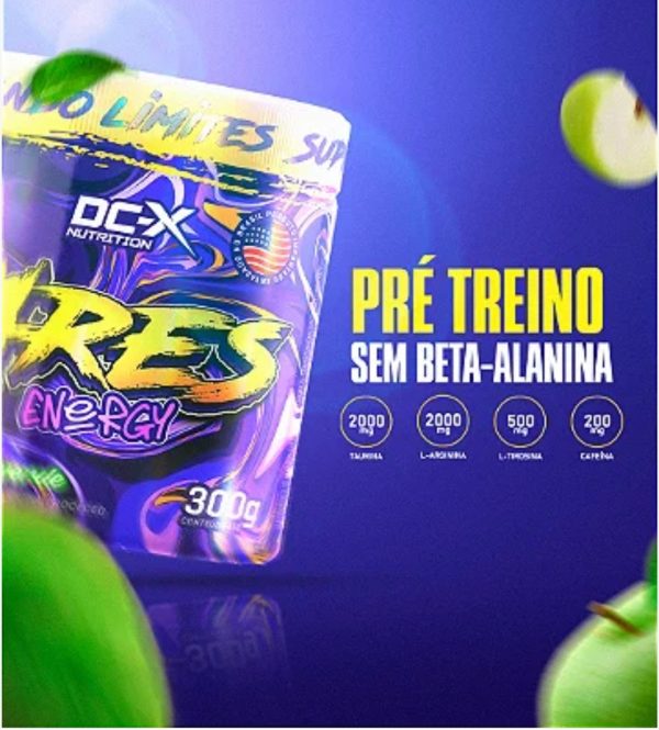 Ares Pré treino 300G DCX maçã verde - Image 3