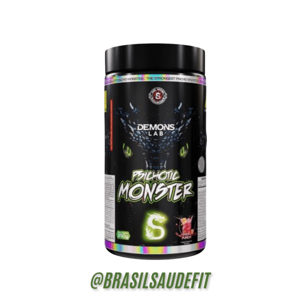Psichotic Monster Pré-treino 400mg Cafeína (350g) - Demons Lab Fruit punch