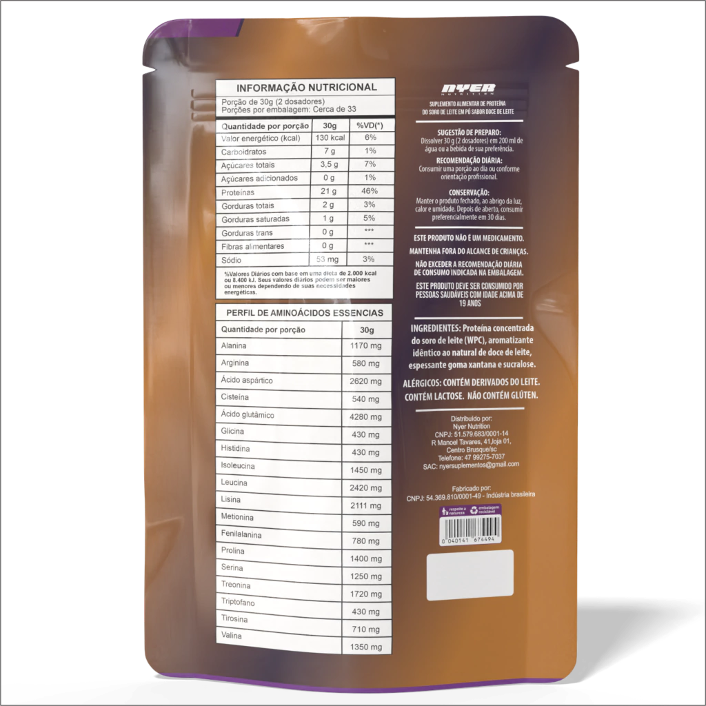 Whey Protein 100% 1KG Nyer Chocolate - Image 2